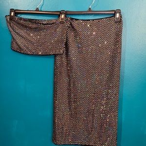 Sparkly 2 piece skirt set